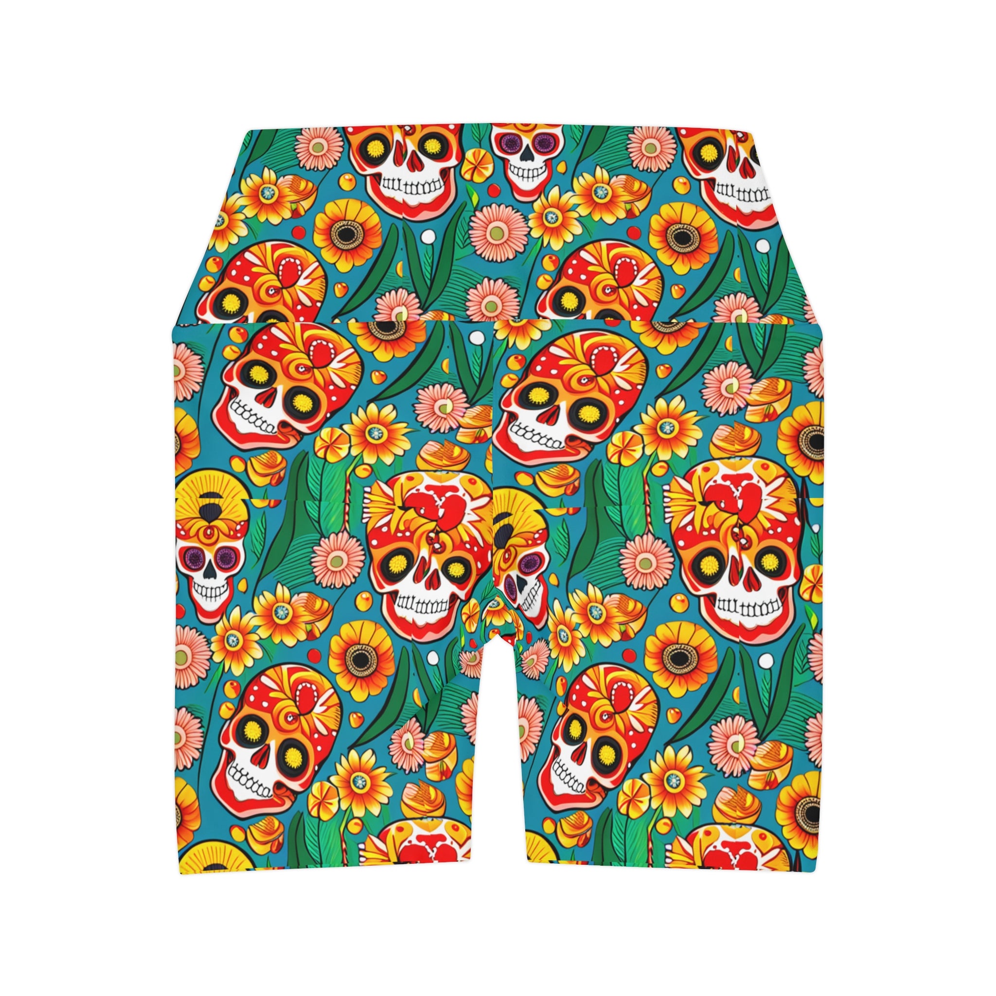 Groovy Summertime Skulls Yoga Shorts